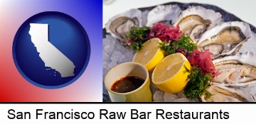 raw bar oysters in San Francisco, CA