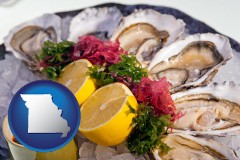 missouri map icon and raw bar oysters