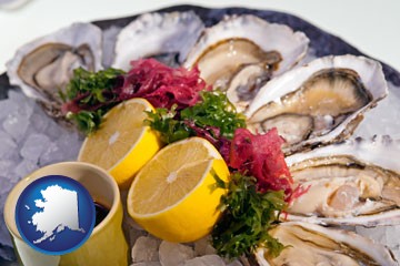 raw bar oysters - with Alaska icon